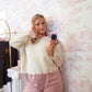 Blush & Cream Cozy Ribbon Sweater