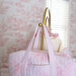 Toile En Rose Pink Quilted Weekender Bag