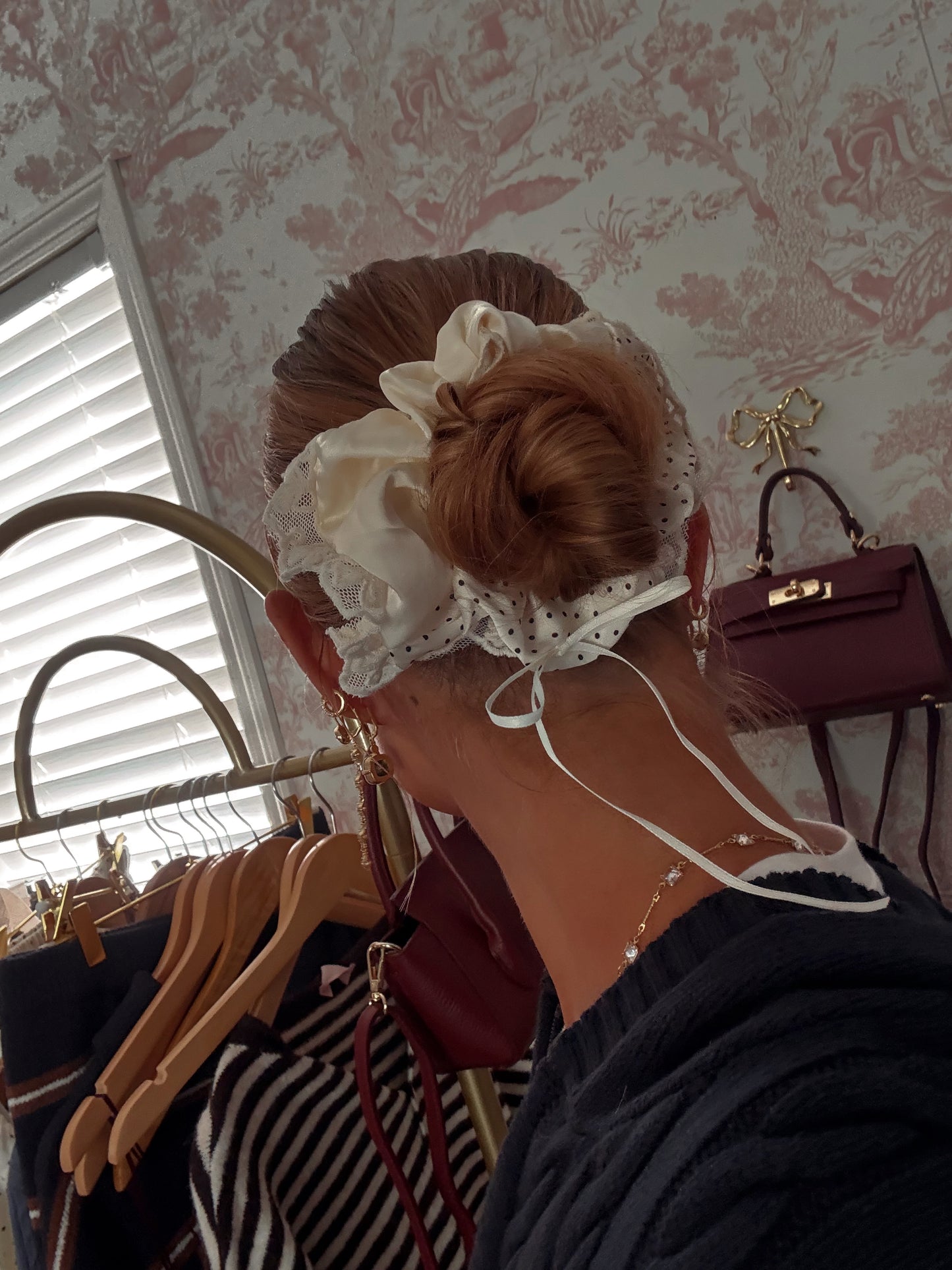 Parisian Patisserie Polka Dot Scrunchie
