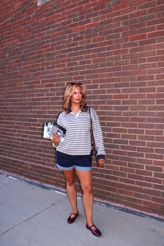The Oxford Rugby Polo - Tan/Navy