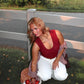 The Claret Ribbed Tank - Wine Stains