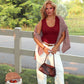 The Claret Ribbed Tank - Wine Stains