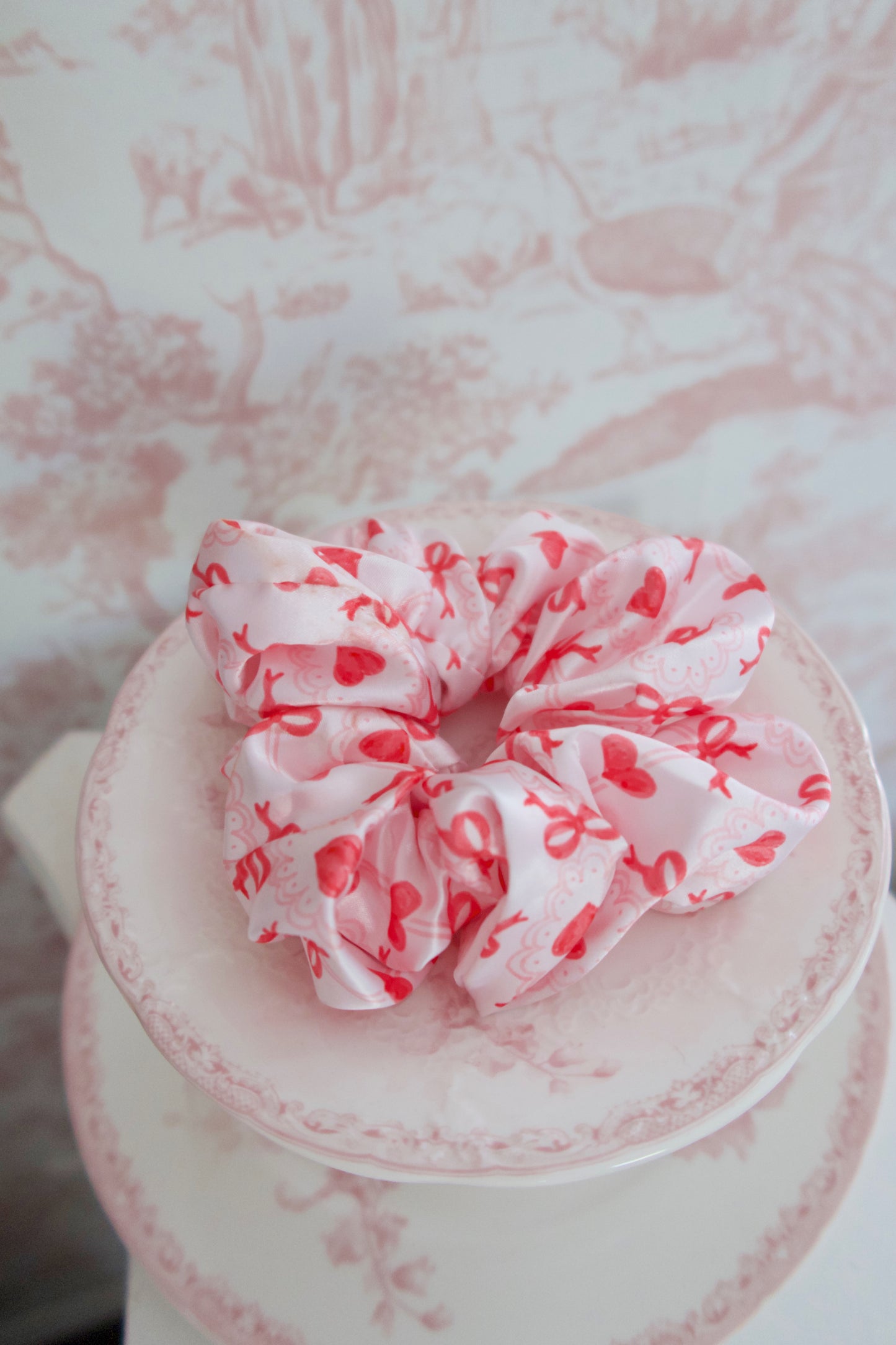 Sweetheart Bow Satin Scrunchie