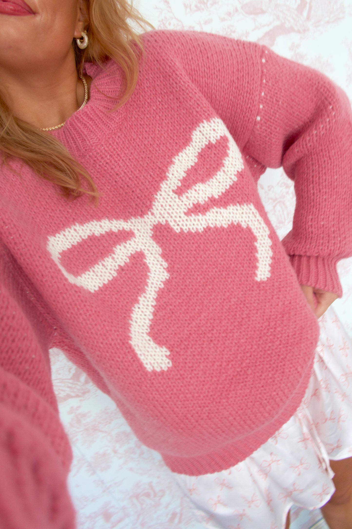 Cozy Coquette Sweater - Pink