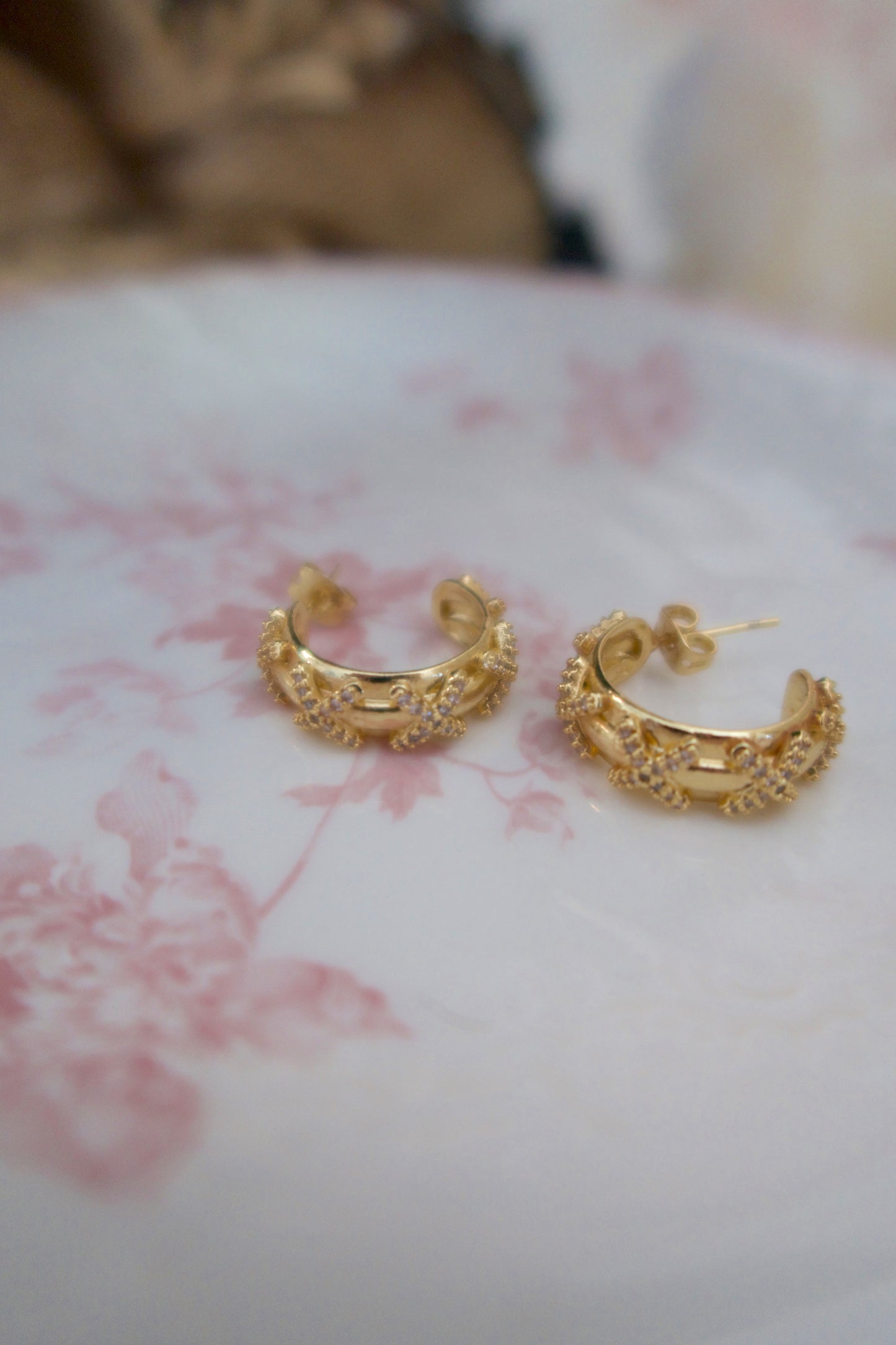 Gemma 24k Gold Hoops