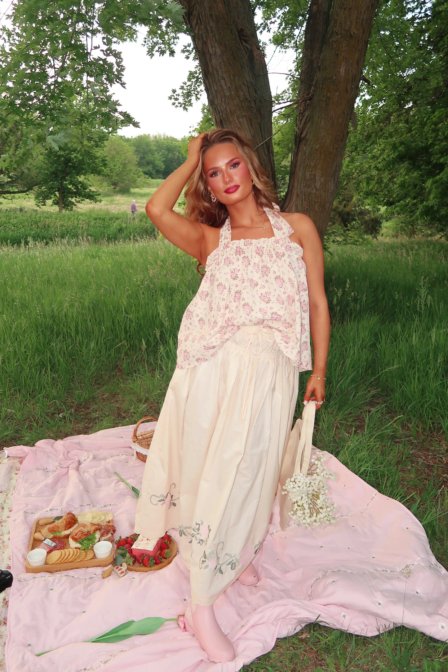 Cream Tea Blossoms Top