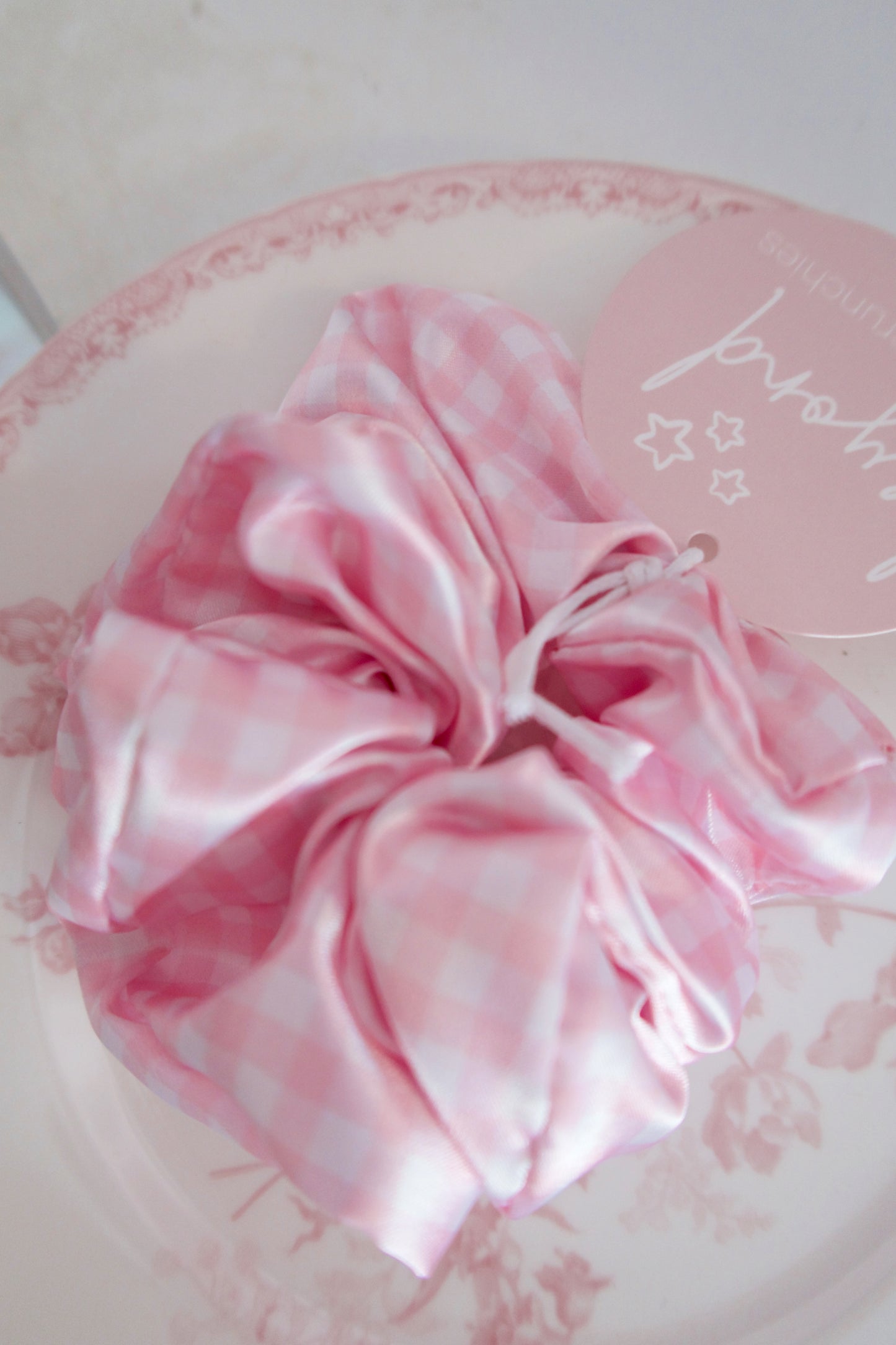 Pink Noel Satin Scrunchie