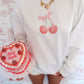 Cherry Bow Oversized Crew Neck