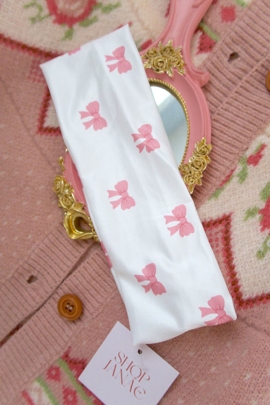 Pilates Girly Headband - Pink Sugar Bow