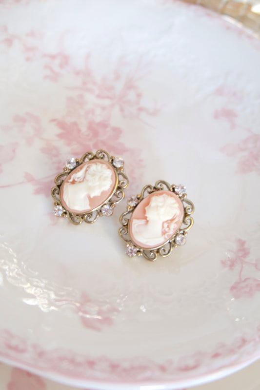 Antoinette’s Angel Pink Cameo Earrings