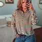 The Ashford Stripe Mockneck - Chocolate