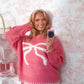 Darling Ribbon Sweater - Santa’s Blush