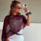 The Angel Veil Poncho - Bordeaux Whisper 9.12 PREORDER