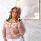 Vintage French Rose Cardigan - Pale Mauve