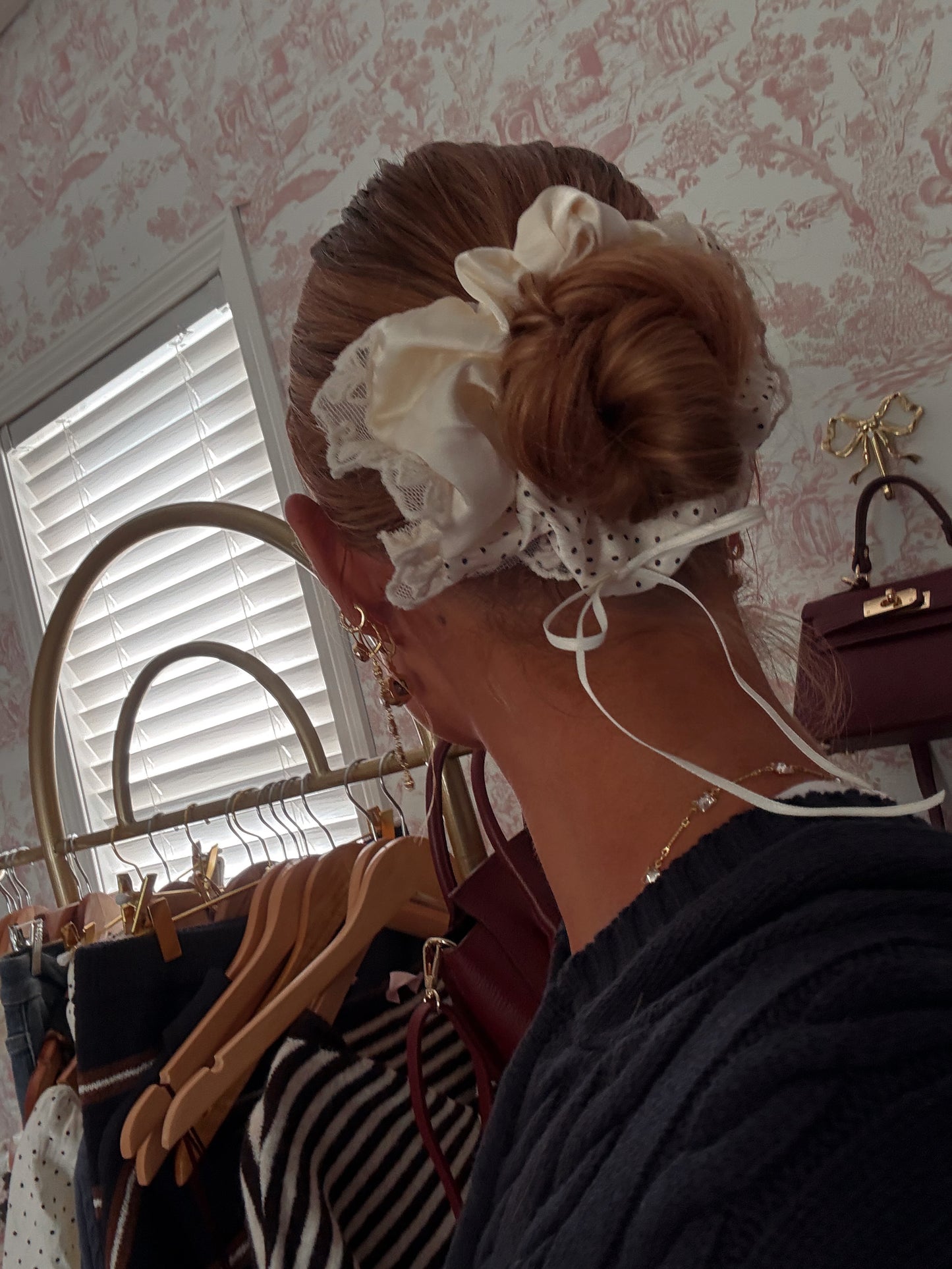Parisian Patisserie Polka Dot Scrunchie