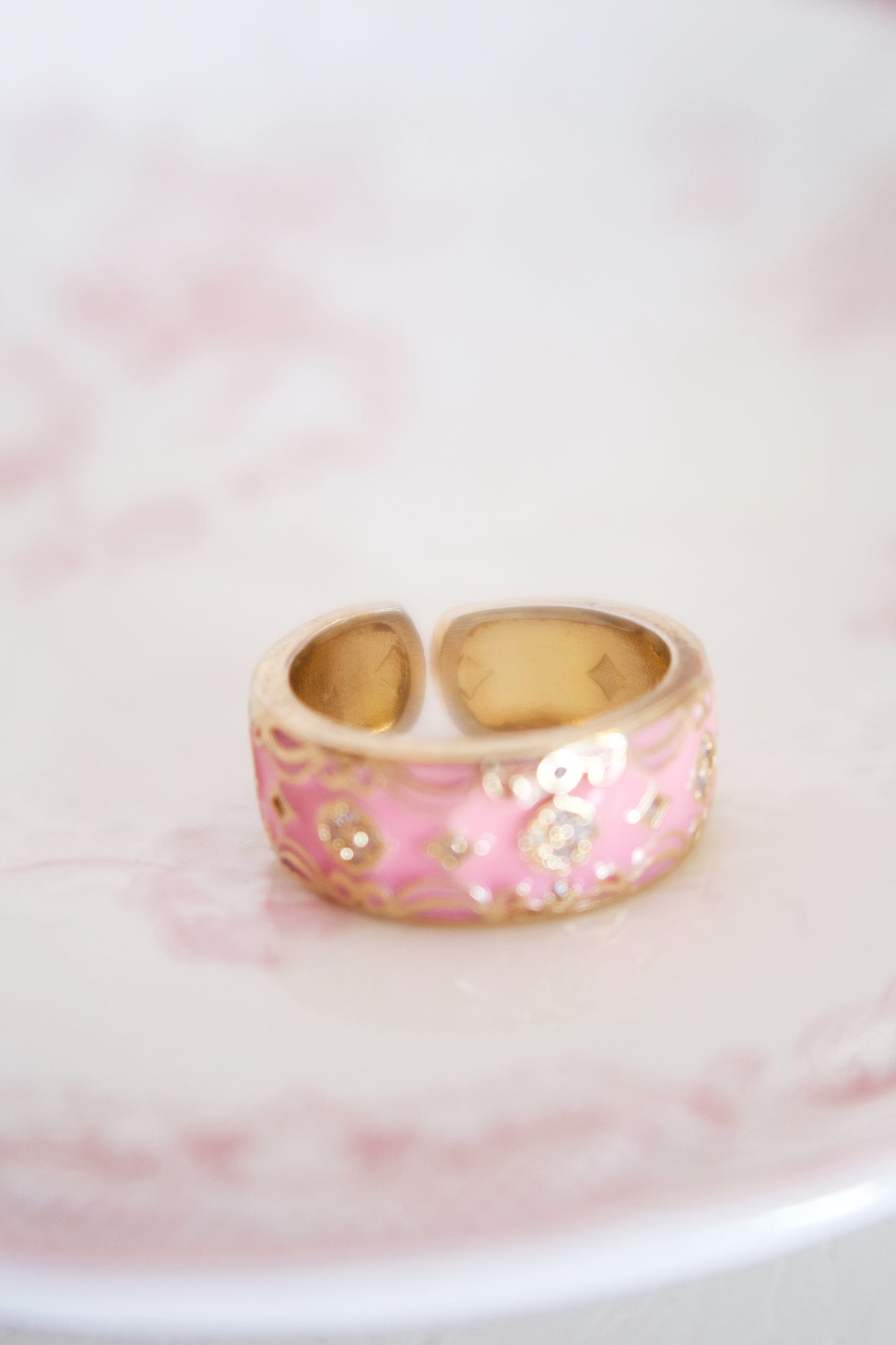 Vintage Victorian Ring - Pink