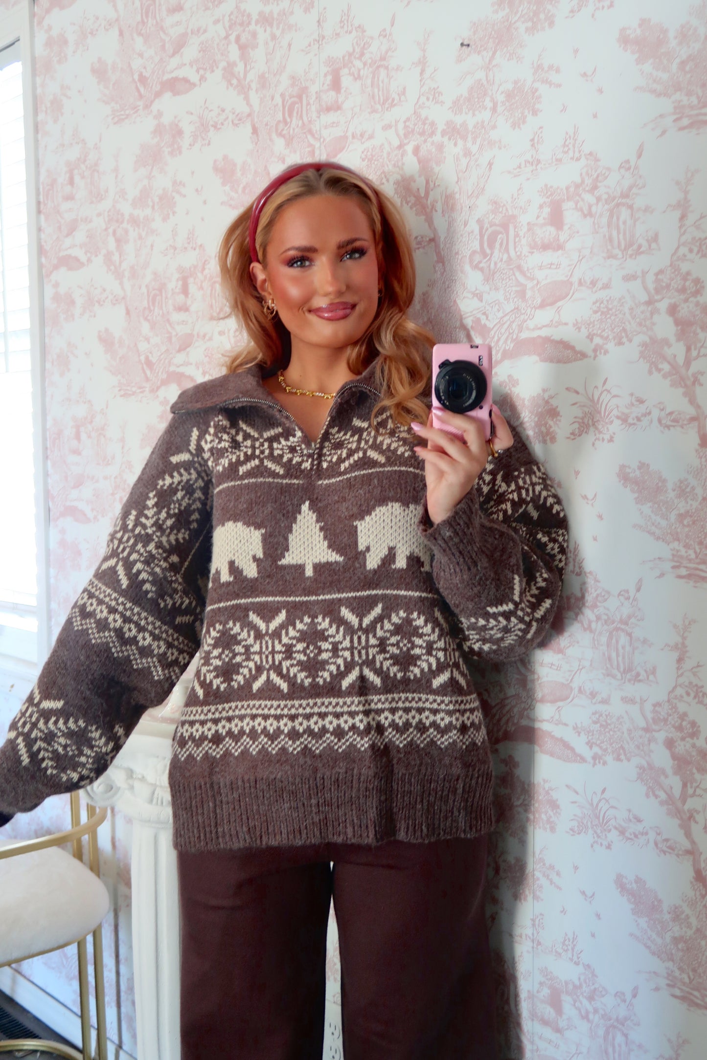 Brown Bear Jacquard Sweater