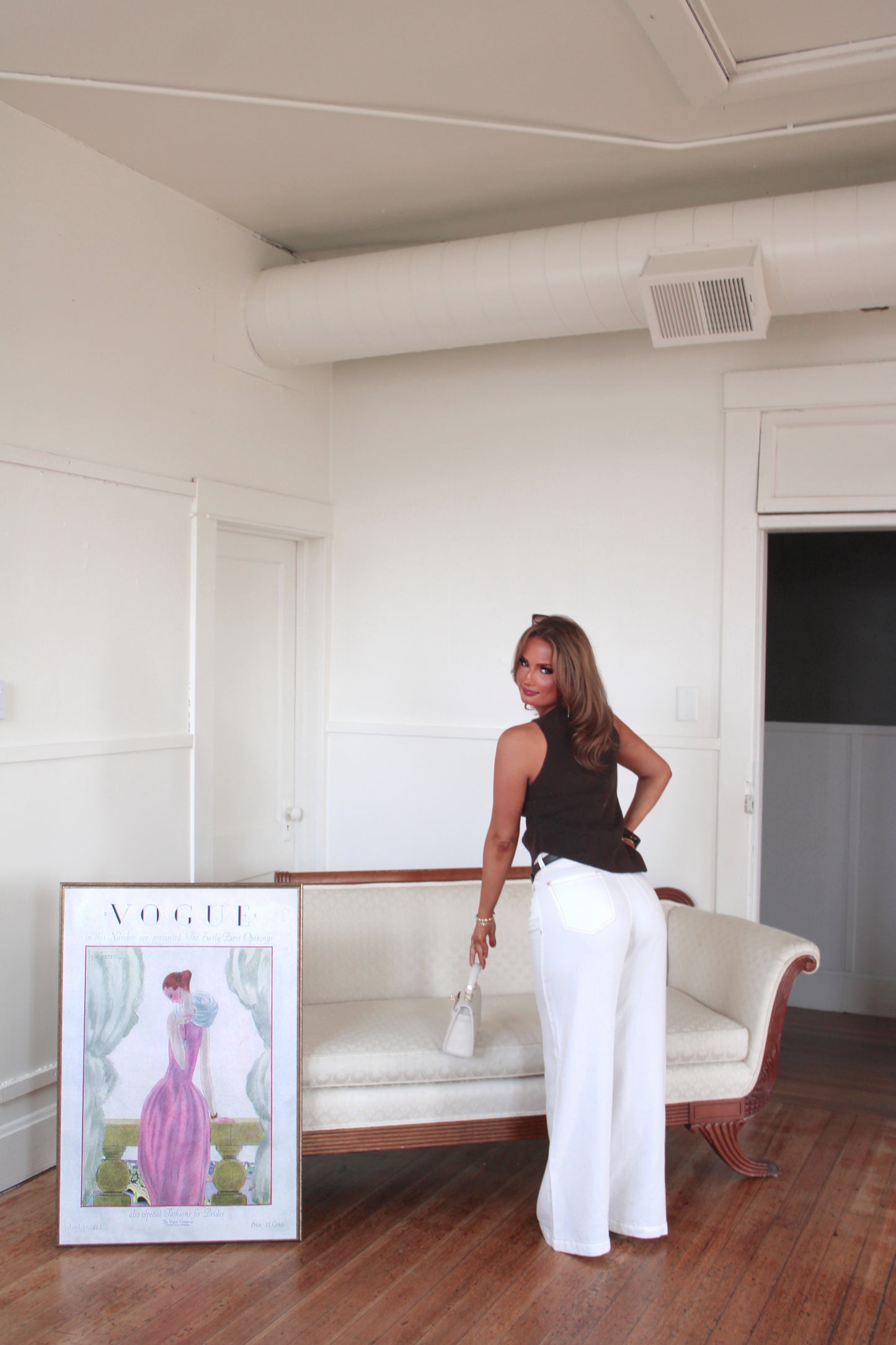 Ivory Allure Wide-Leg Jeans