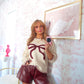 Darling Ribbon Sweater - Cherry Mocha