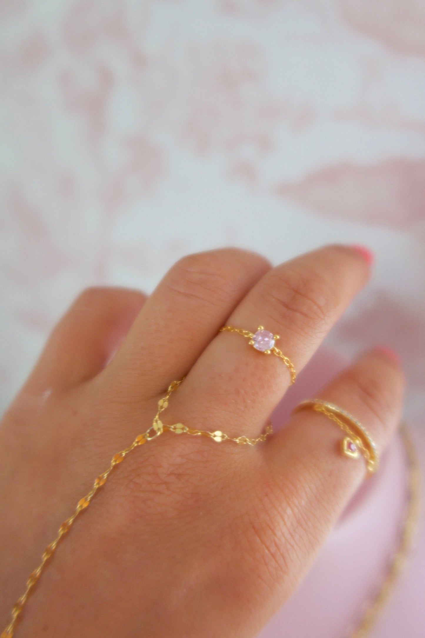 Strawberry Soirée Chain Ring