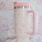 Whimsical Flower Tumbler - Blush