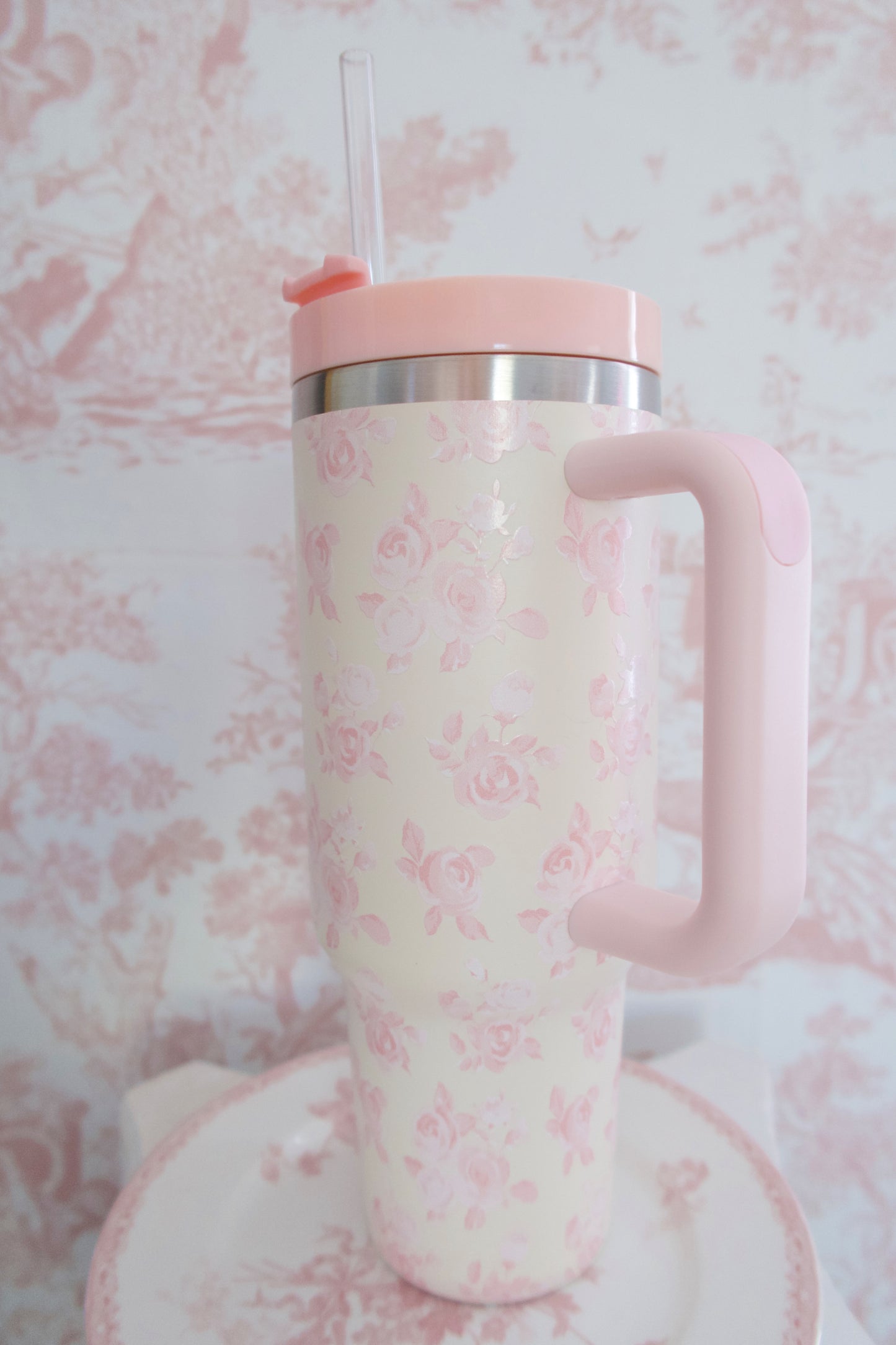 Whimsical Flower Tumbler - Blush