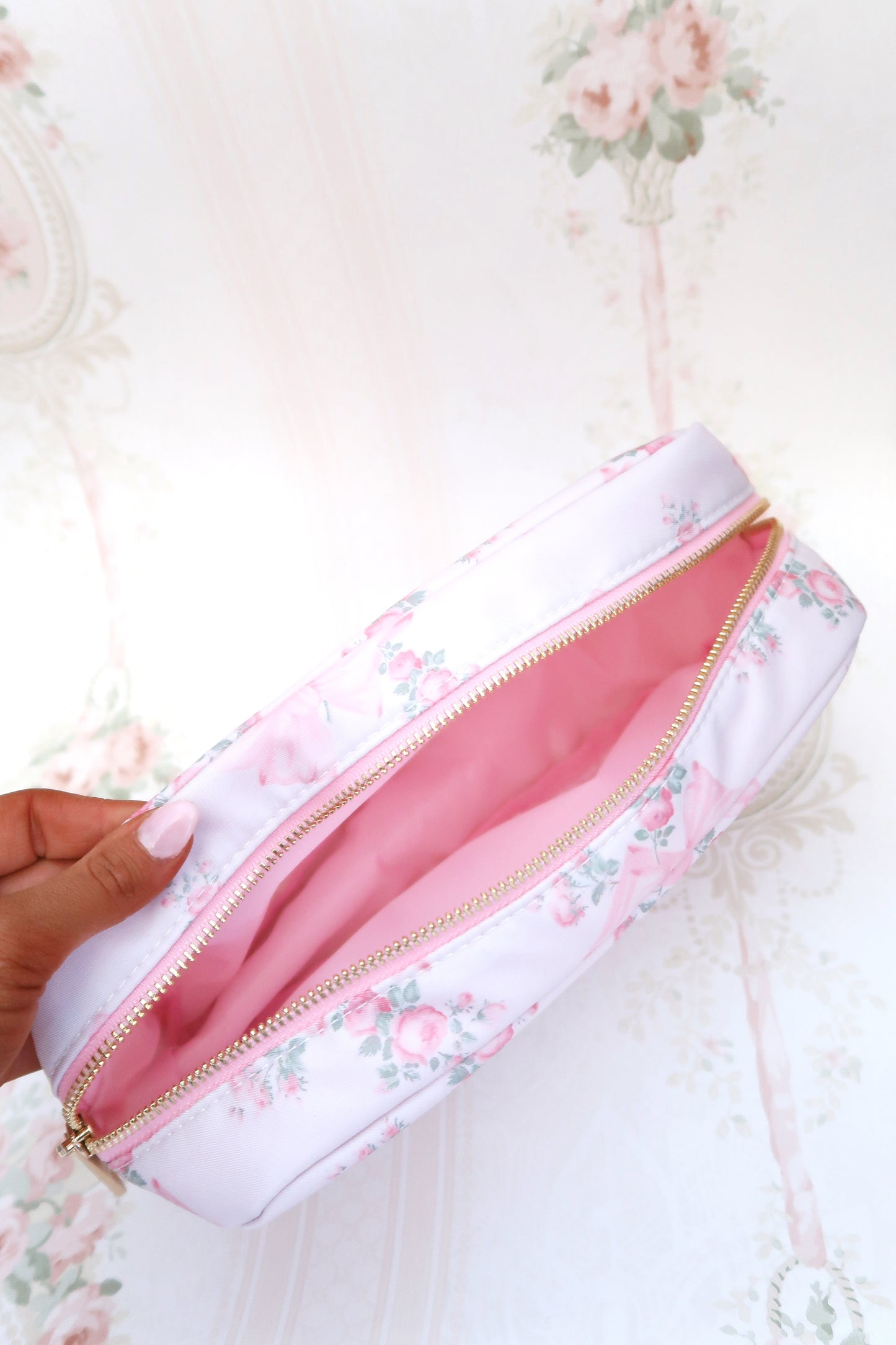 Baby Pink Coquette Makeup Bag