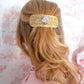 Pink Porcelain Flower Vintage Hair Barrette