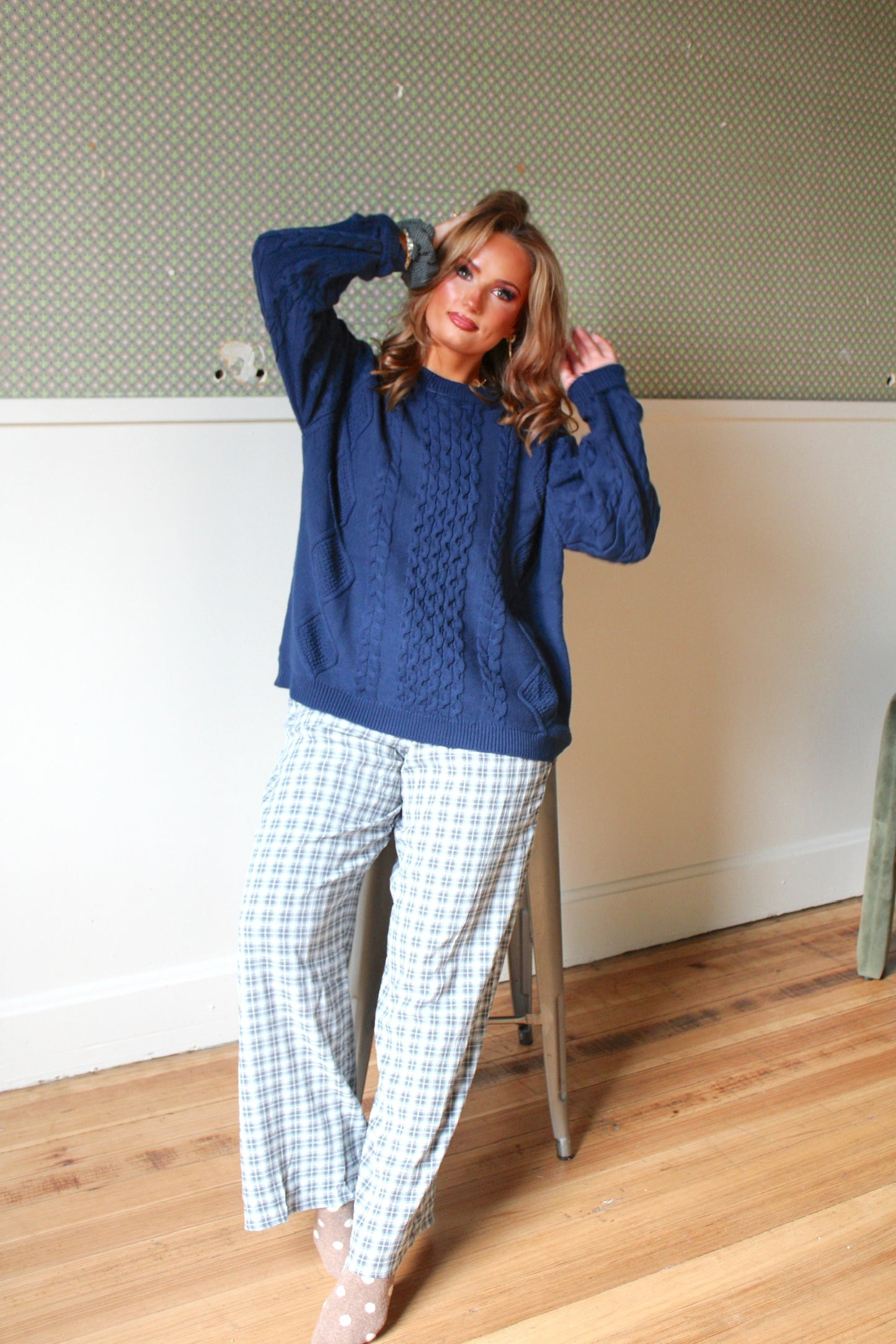 The Rory Cable Knit - Navy