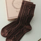 Gilmore Cable Knit Socks - Espresso RESTOCK