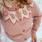 Vintage French Rose Cardigan - Pale Mauve