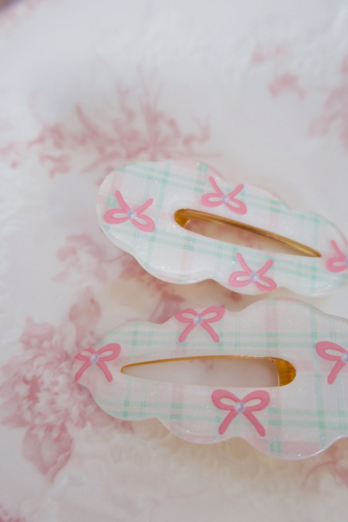 Gingham & Glitter Hair Clips