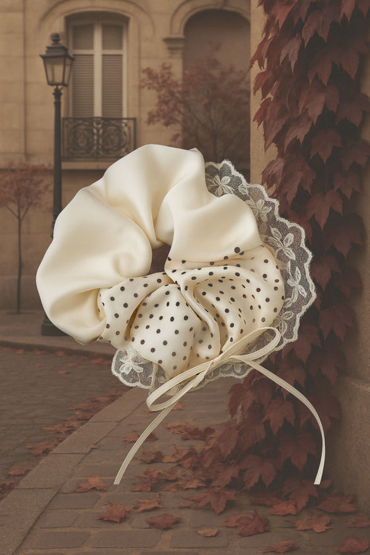 Parisian Patisserie Polka Dot Scrunchie