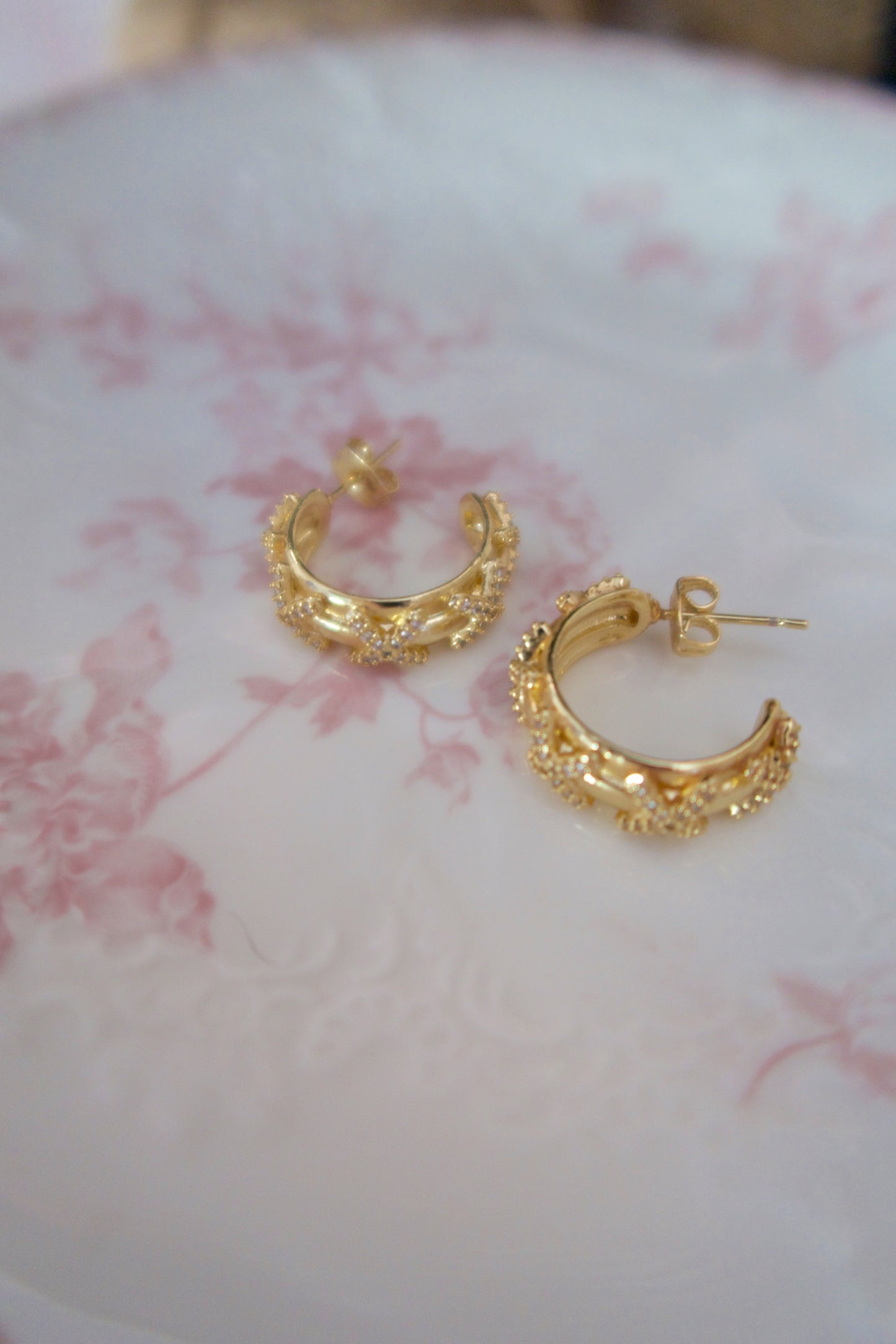 Gemma 24k Gold Hoops