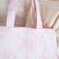 Toile En Rose Pink Quilted Tote Bag