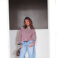 Bordeaux Stripe Mock Neck Sweater - Merlot