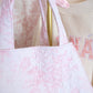 Toile En Rose Pink Quilted Tote Bag