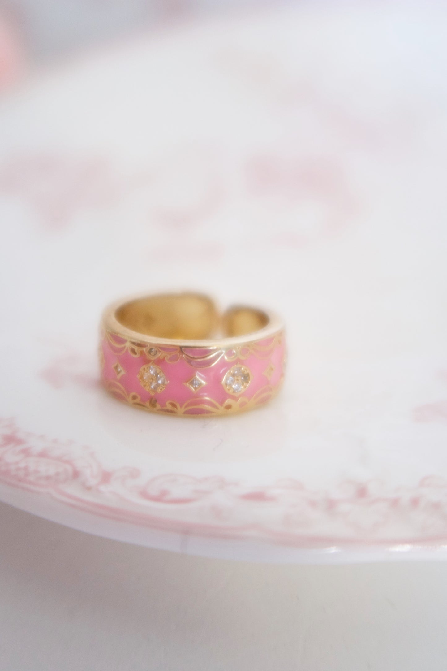 Vintage Victorian Ring - Pink