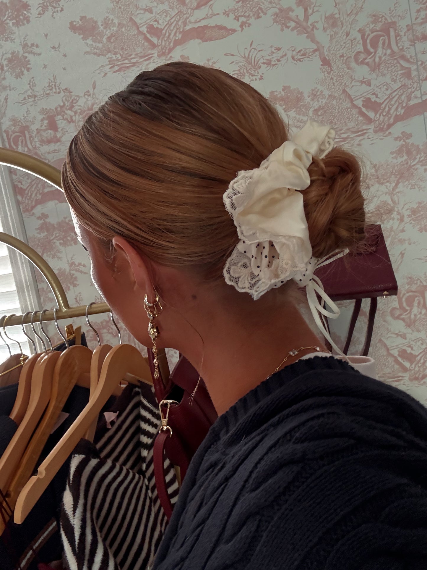 Parisian Patisserie Polka Dot Scrunchie