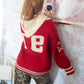 Campus Cutie Sweater Hoodie - Cozy Cherry Cola