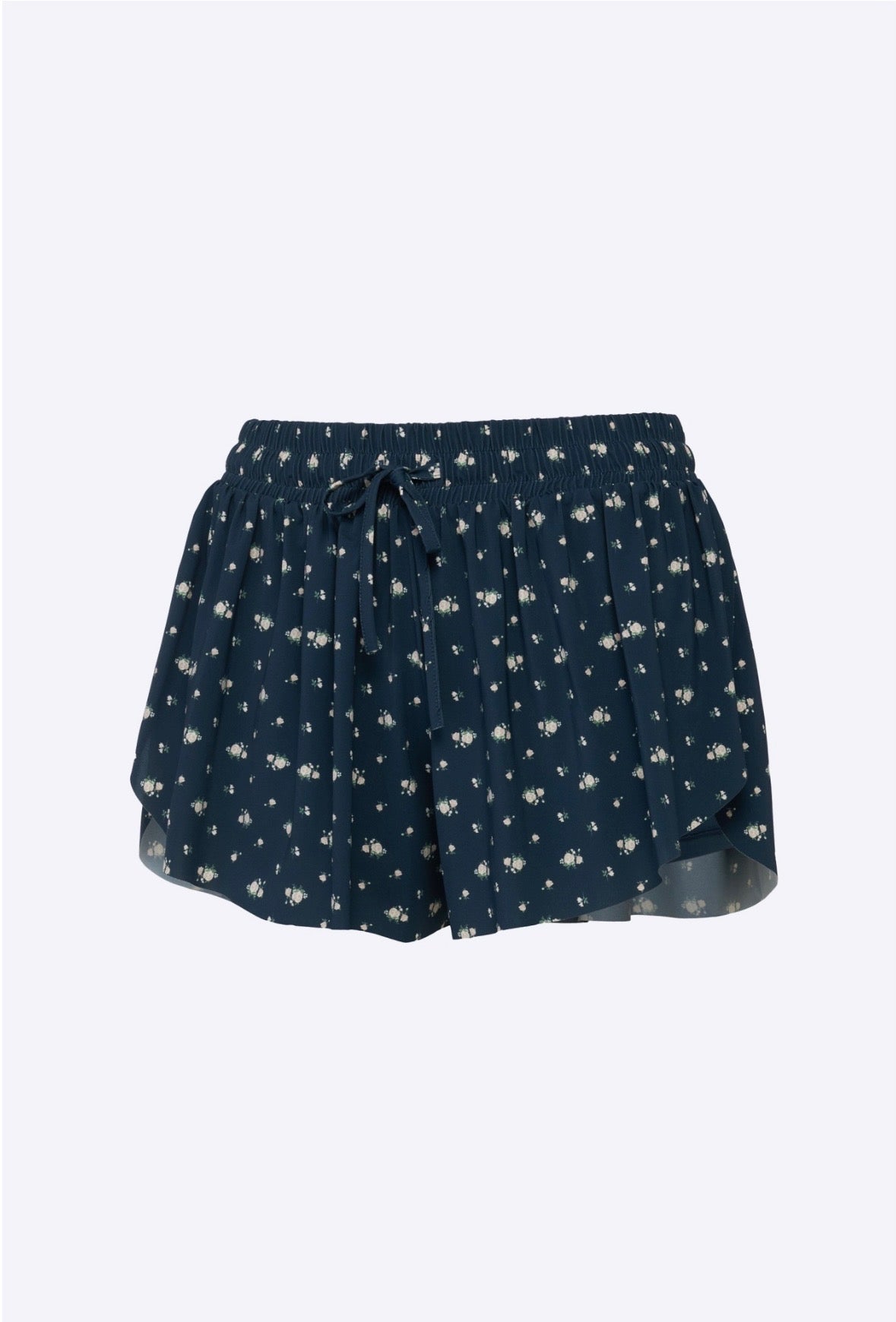 Midnight Blossoms Drawstring Athleisure Shorts