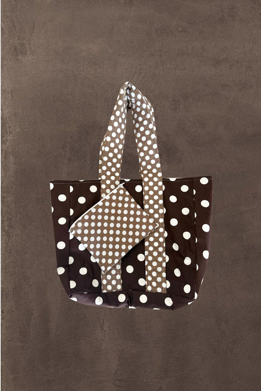 Espresso Dot Vintage Tote Set