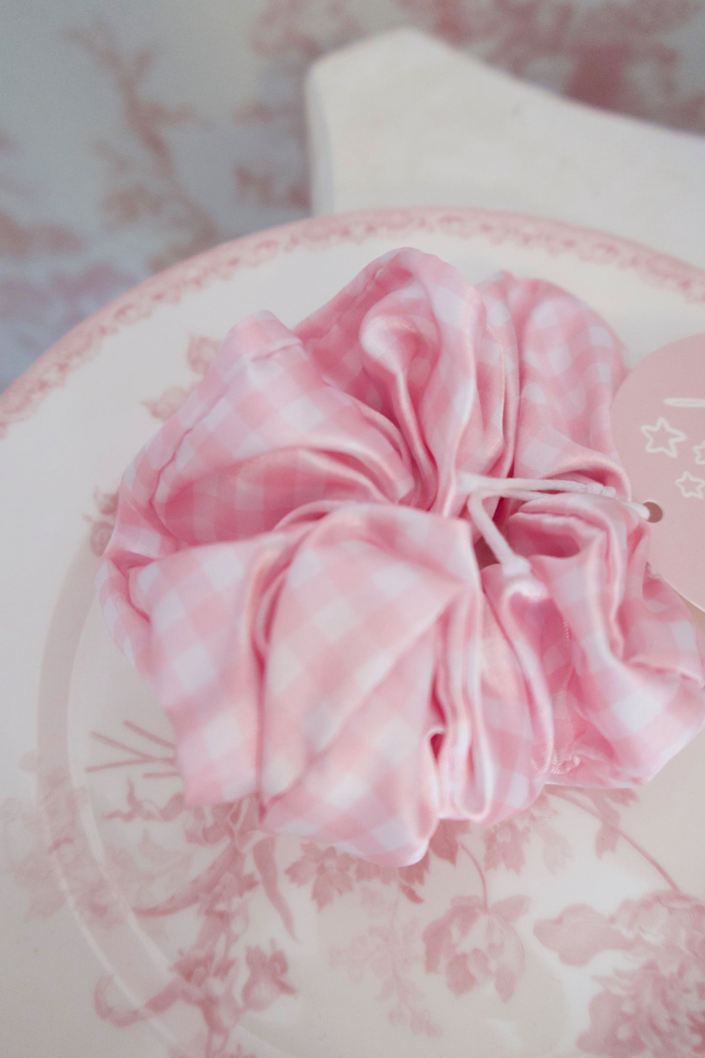 Pink Noel Satin Scrunchie