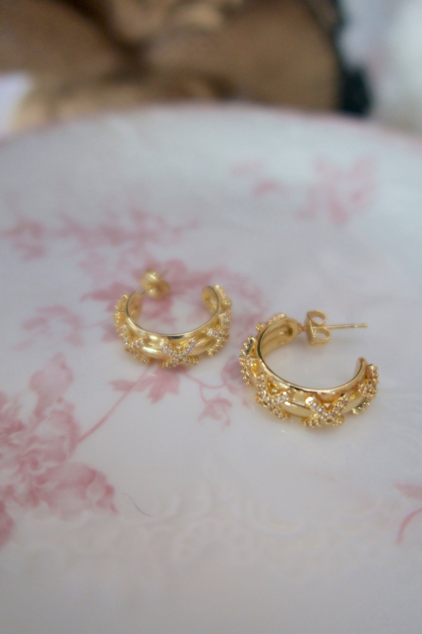 Gemma 24k Gold Hoops