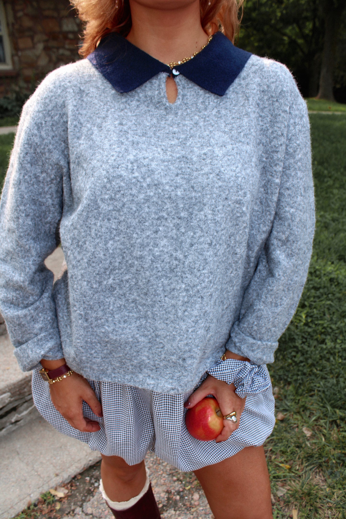 The Wentworth Polo Knit - Earl Grey Heather