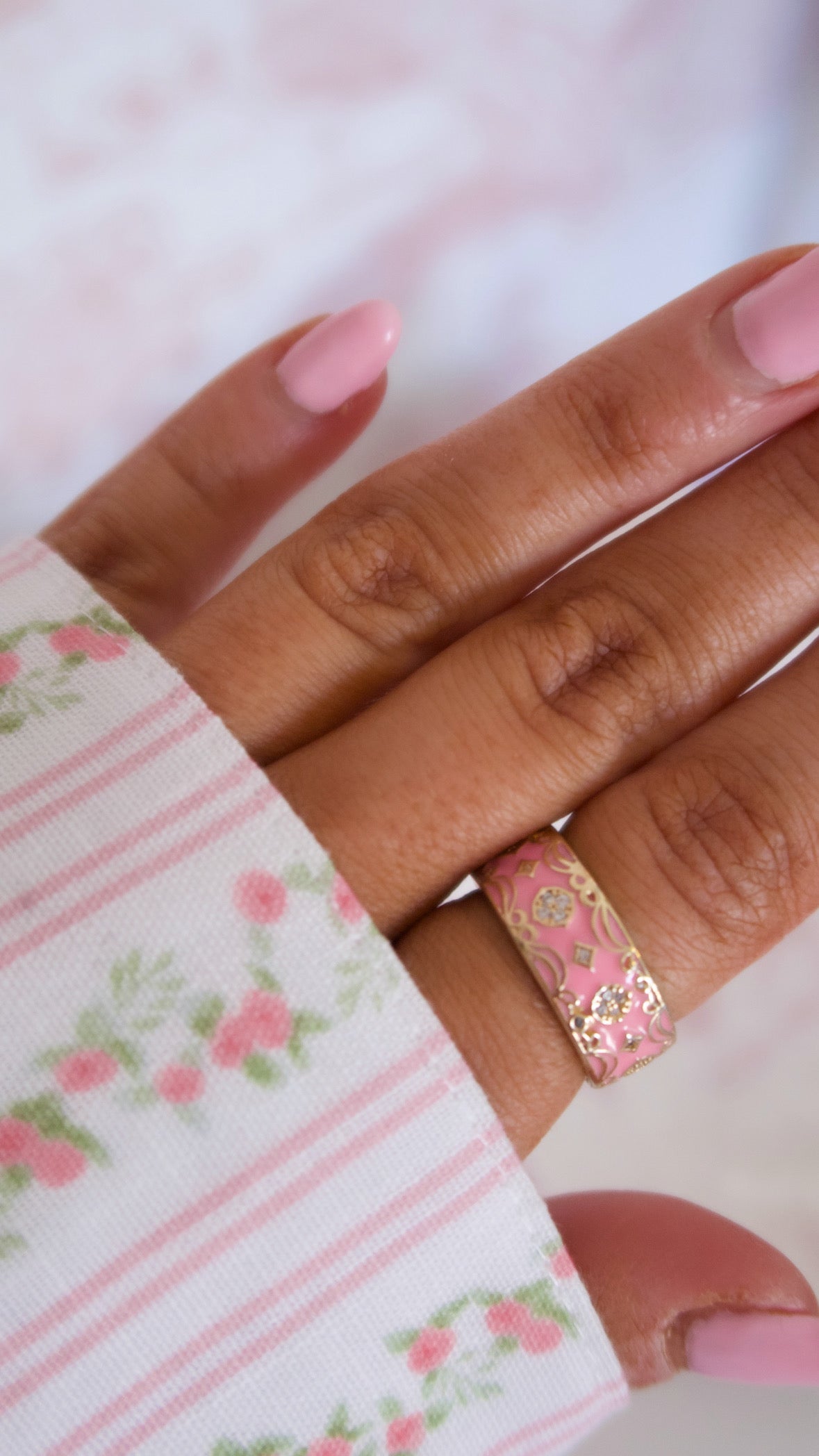 Vintage Victorian Ring - Pink