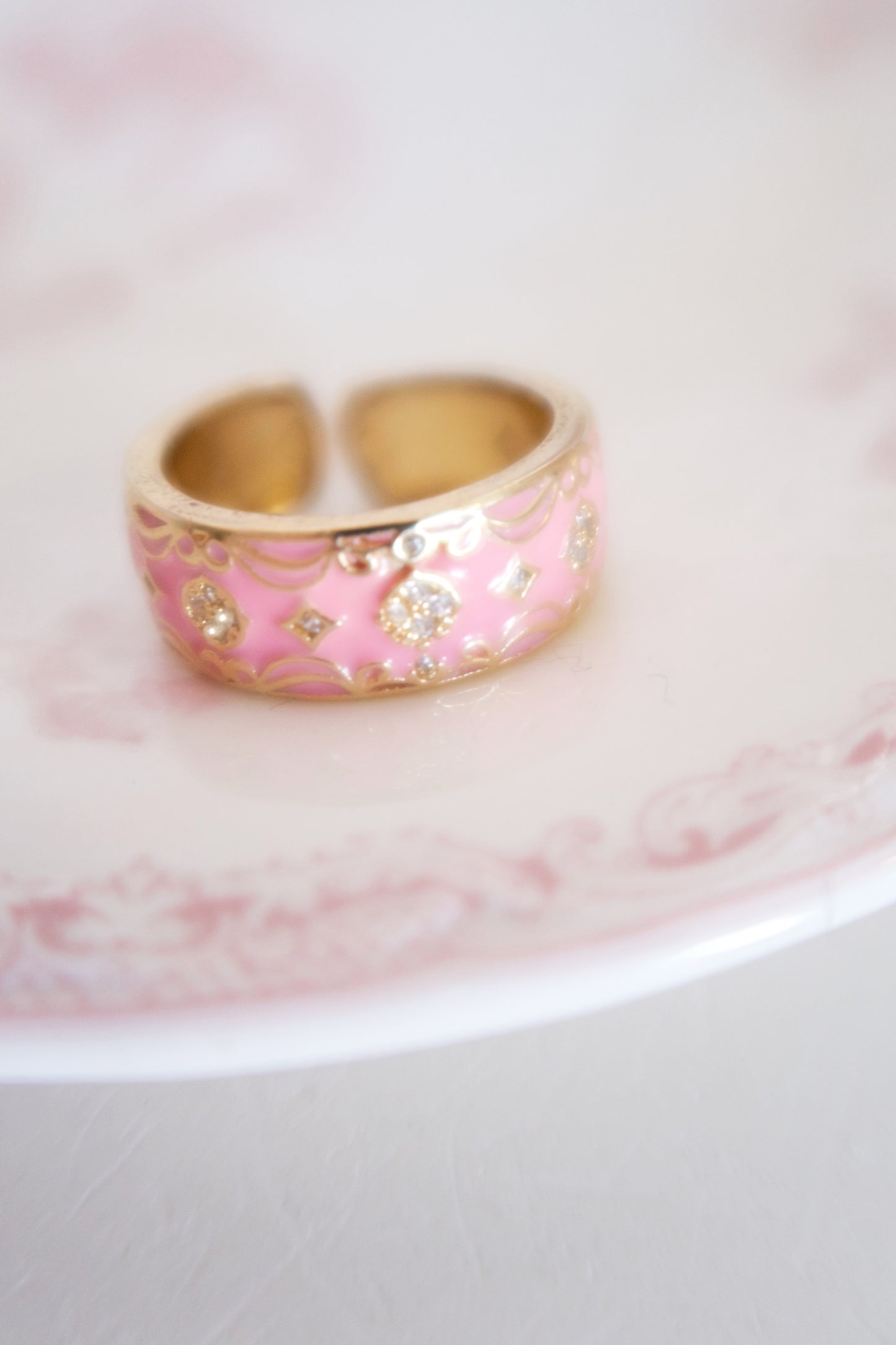 Vintage Victorian Ring - Pink