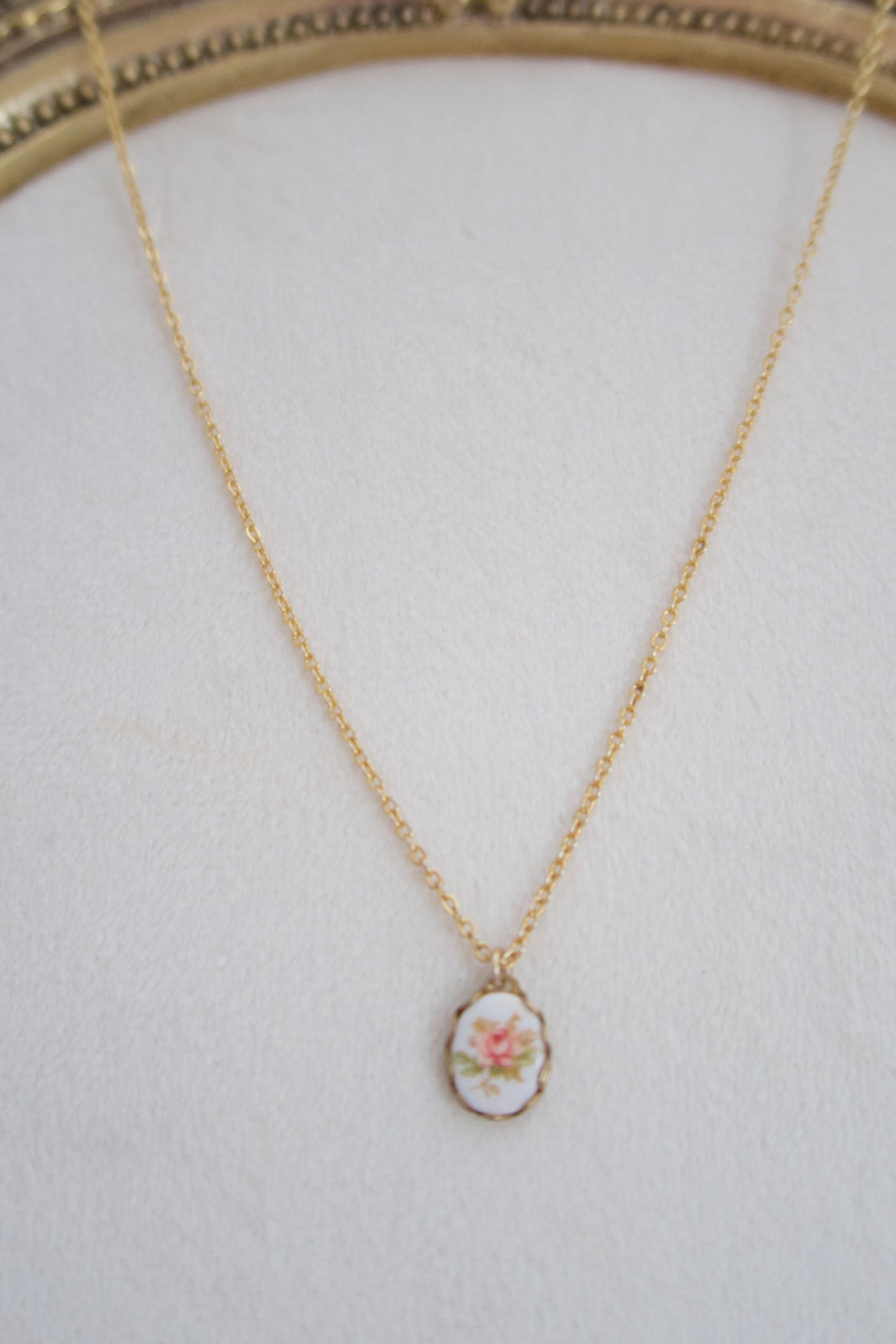 Rosy Keepsake Necklace - Victorian Peony