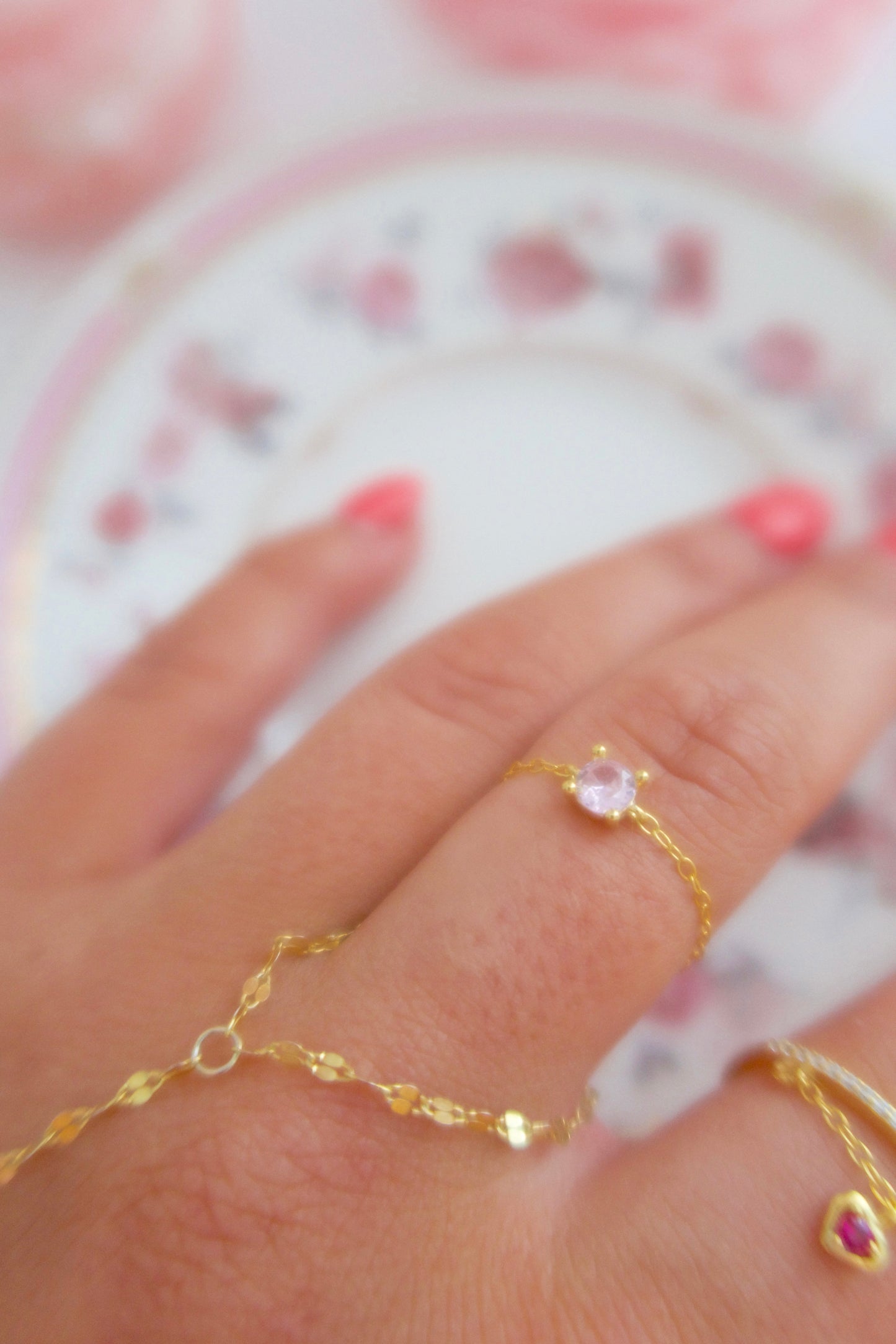 Strawberry Soirée Chain Ring