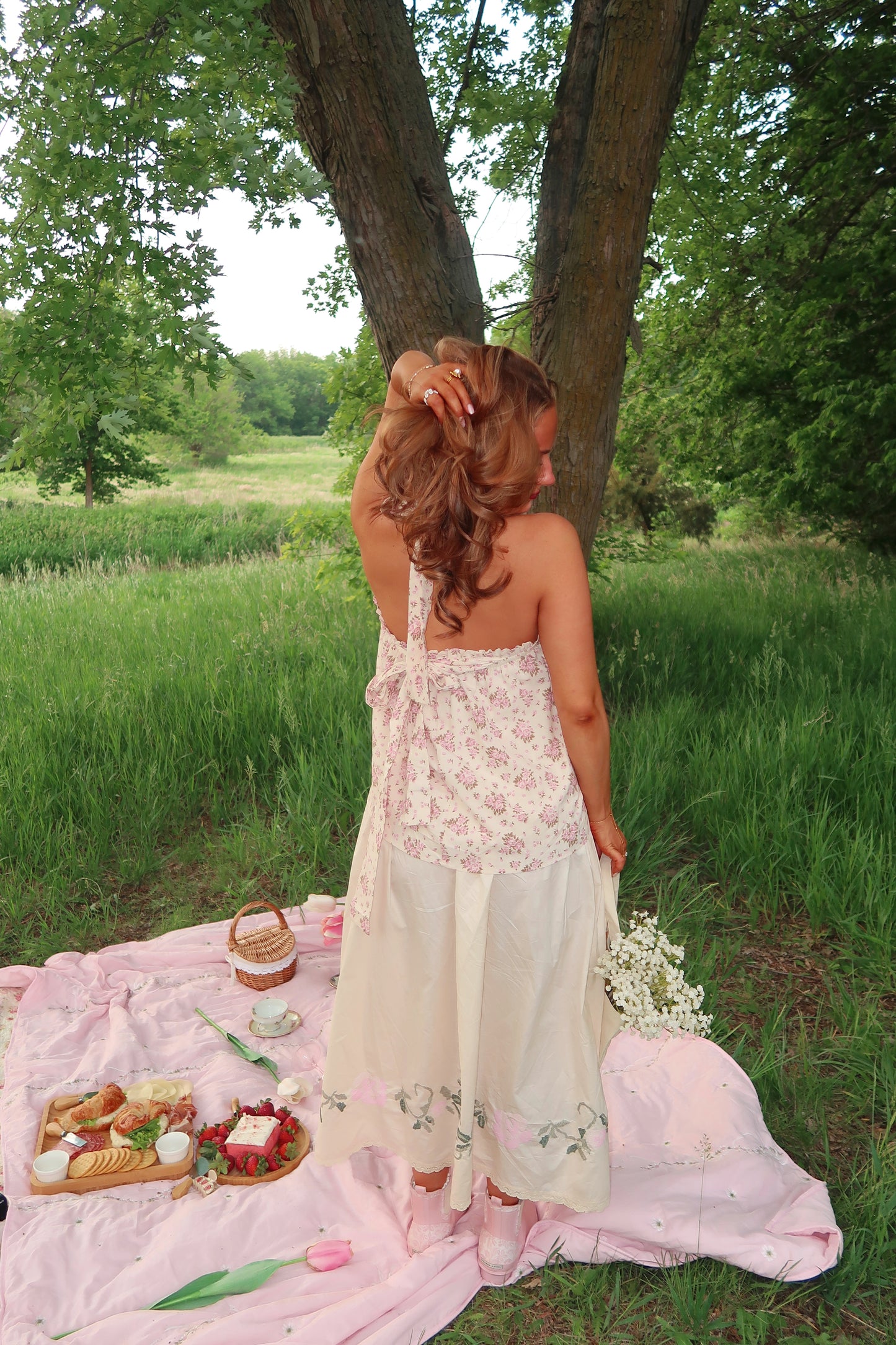Cream Tea Blossoms Top
